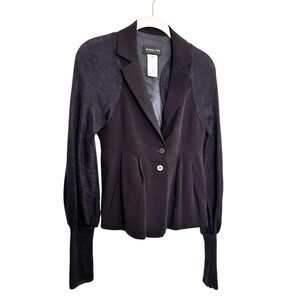 Patrizia Pepe Firenze Wool Mohair Blazer Jacket IT 40 Y2K Eggplant